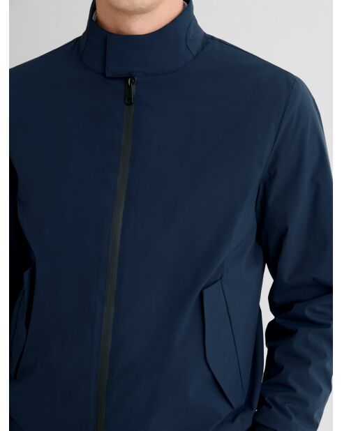 Blouson regular déperlant col montant bleu nuit