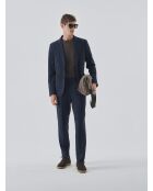 Inkblauwe bistretch slim colbert