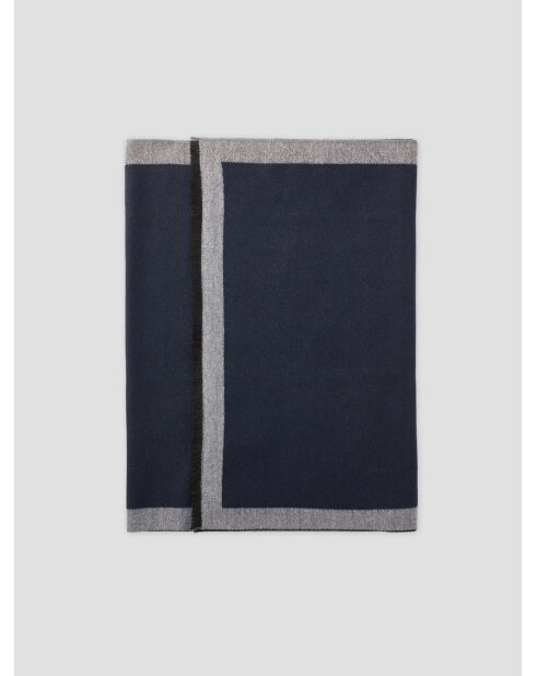 Marineblauer zweifarbiger bifazialer Schal