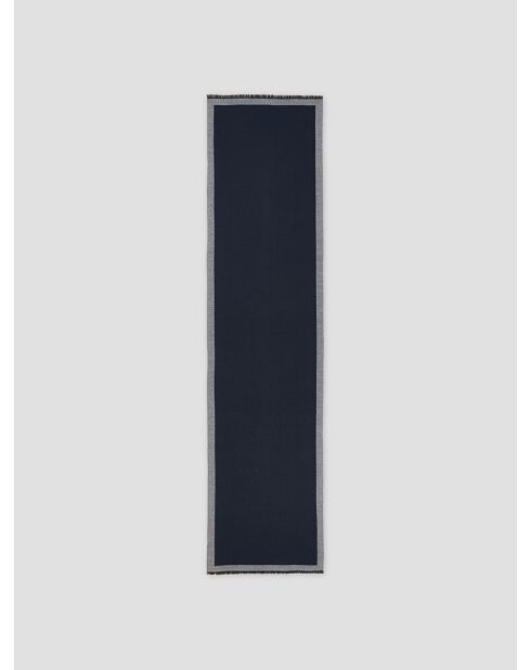 Marineblauer zweifarbiger bifazialer Schal