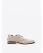 Derbies suédées en cuir beige