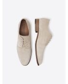 Derbies suédées en cuir beige