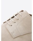 Derbies suédées en cuir beige