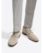Derbies suédées en cuir beige