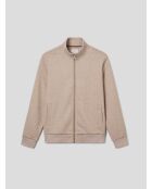 Leichte Jacke mit Reißverschluss und tabakmelierter Oberfläche