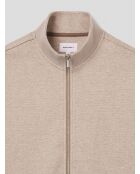 Leichte Jacke mit Reißverschluss und tabakmelierter Oberfläche