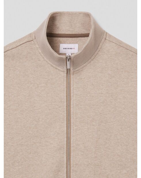 Veste légère zippé chiné tabac