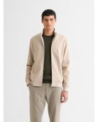 Leichte Jacke mit Reißverschluss und tabakmelierter Oberfläche