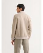 Leichte Jacke mit Reißverschluss und tabakmelierter Oberfläche