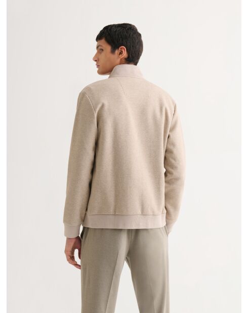 Veste légère zippé chiné tabac