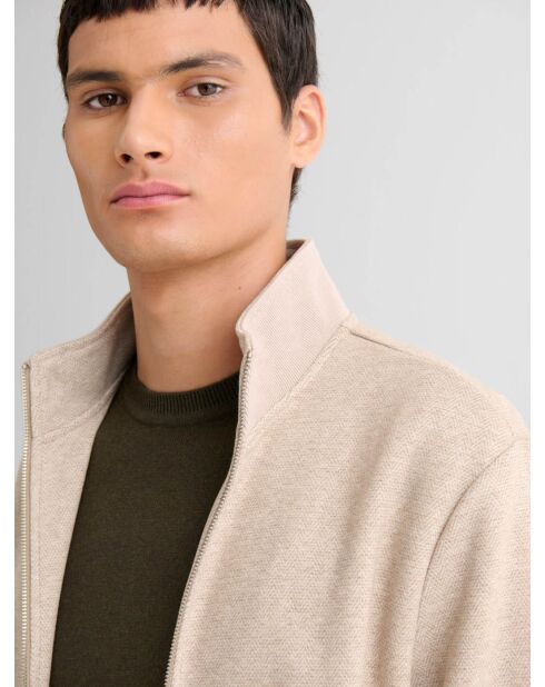 Veste légère zippé chiné tabac