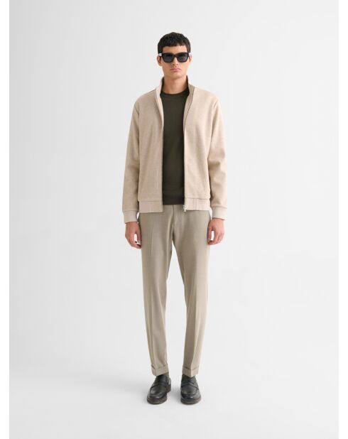 Veste légère zippé chiné tabac