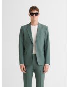 Veste de costume slim tissu traveller verte