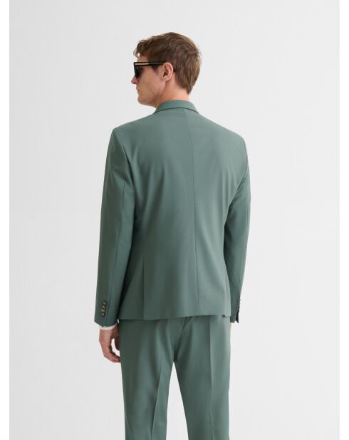 Veste de costume slim tissu traveller verte