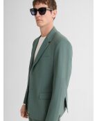 Veste de costume slim tissu traveller verte