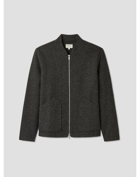 Leichte Jacke mit Teddykragen L'Atelier anthrazit meliert
