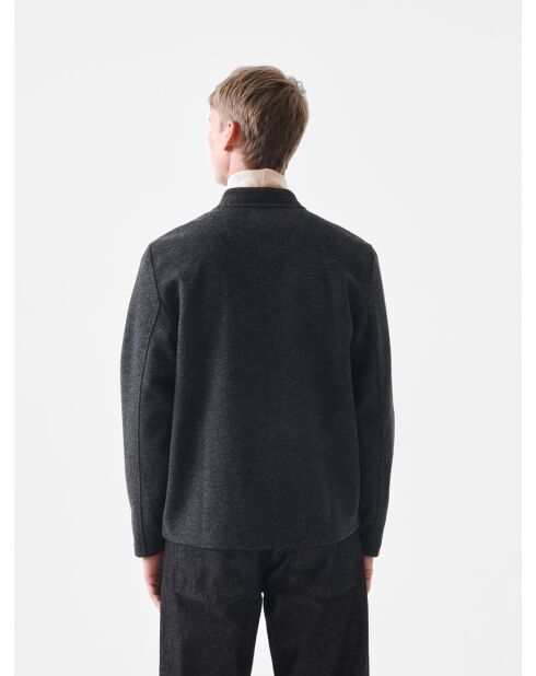 Leichte Jacke mit Teddykragen L'Atelier anthrazit meliert