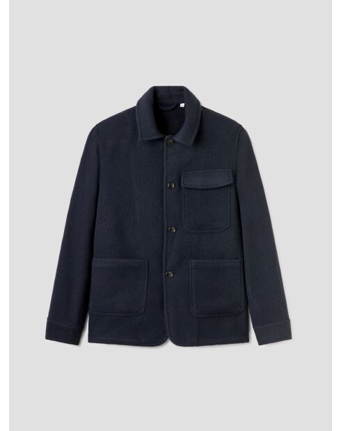 Veste ville col chemise bleu navy