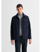 Veste ville col chemise bleu navy