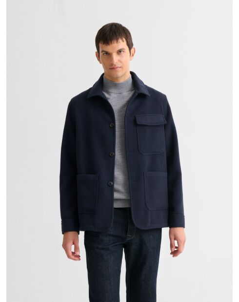 Veste ville col chemise bleu navy