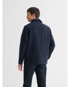 Veste ville col chemise bleu navy