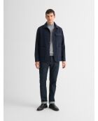 Veste ville col chemise bleu navy