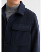 Veste ville col chemise bleu navy