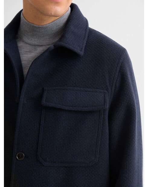 Veste ville col chemise bleu navy