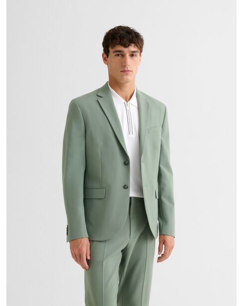 Veste de costume slim bistretch vert amande