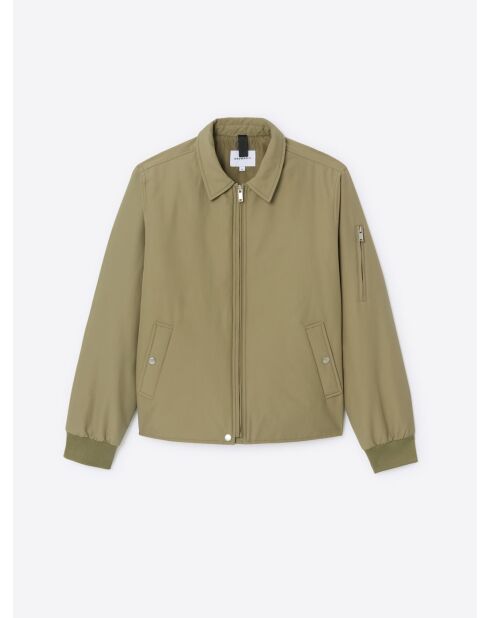 Bomber in cotone verde mandorla 2