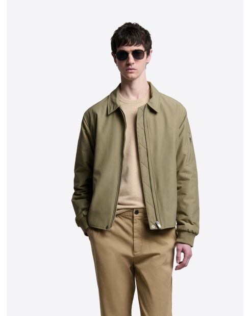 Bomber in cotone verde mandorla 2