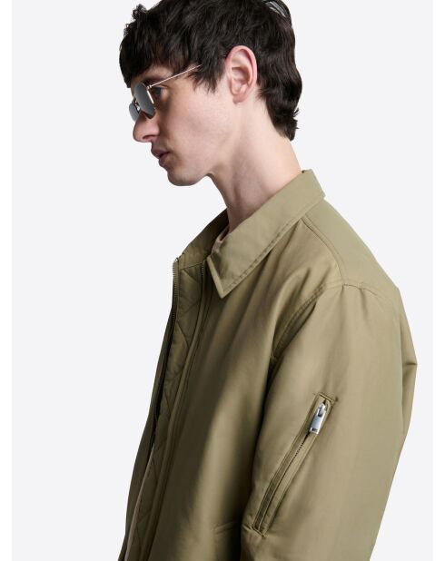 Bomber in cotone verde mandorla 2