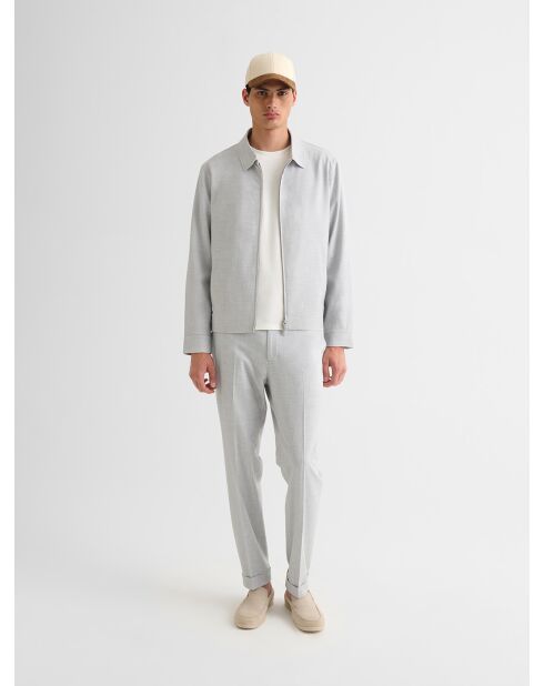 Hellgraue, schmale Anzugjacke aus Bistretch
