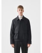 L'Atelier - Regular casual jack met ritssluiting in antraciet gemêleerd