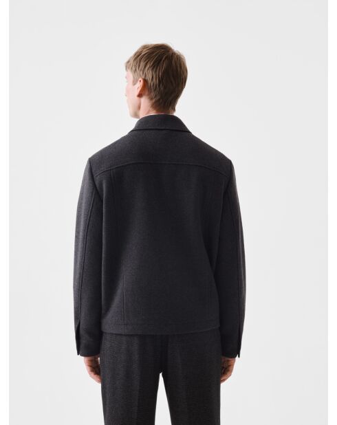 L'Atelier Reguläre Freizeitjacke mit Reißverschluss in Anthrazit, meliert