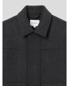 L'Atelier - Regular casual jack met ritssluiting in antraciet gemêleerd
