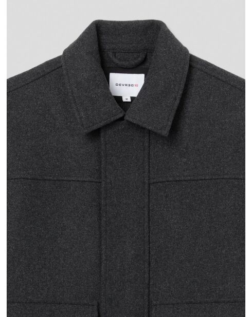 L'Atelier Reguläre Freizeitjacke mit Reißverschluss in Anthrazit, meliert