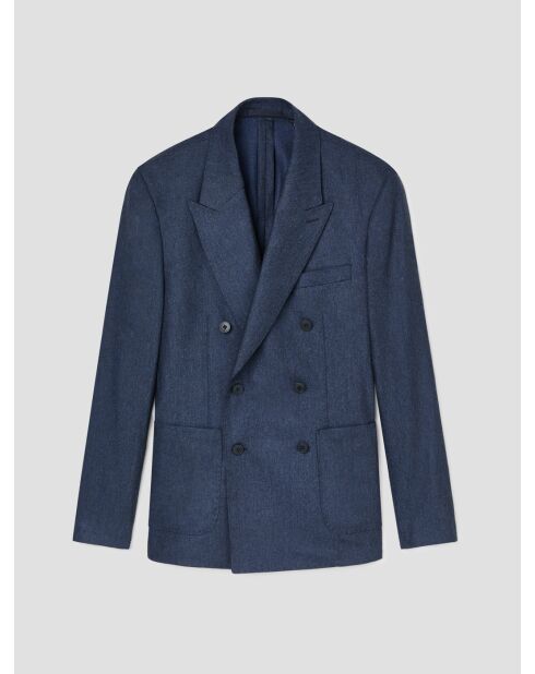 Veste de costume slim en laine bleu marine