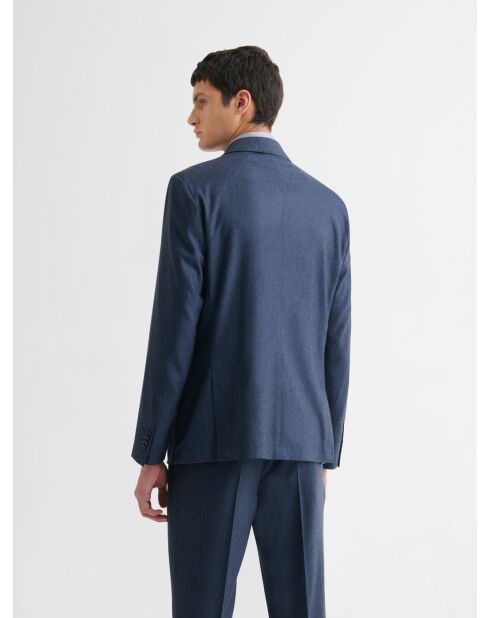 Veste de costume slim en laine bleu marine
