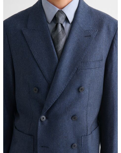 Veste de costume slim en laine bleu marine