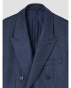 Marineblaue schmale Anzugjacke aus Wolle