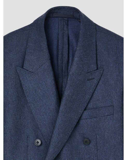 Veste de costume slim en laine bleu marine