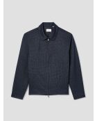 Veste légère regular zippé en jersey bleu marine