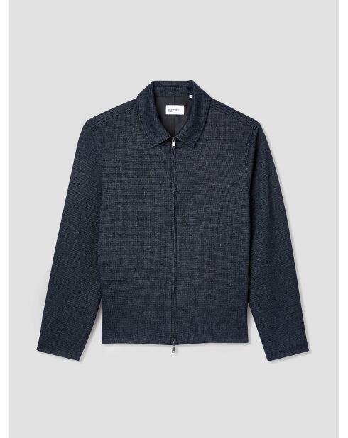 Leichte marineblaue Jerseyjacke mit normalem Reißverschluss