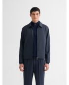 Veste légère regular zippé en jersey bleu marine