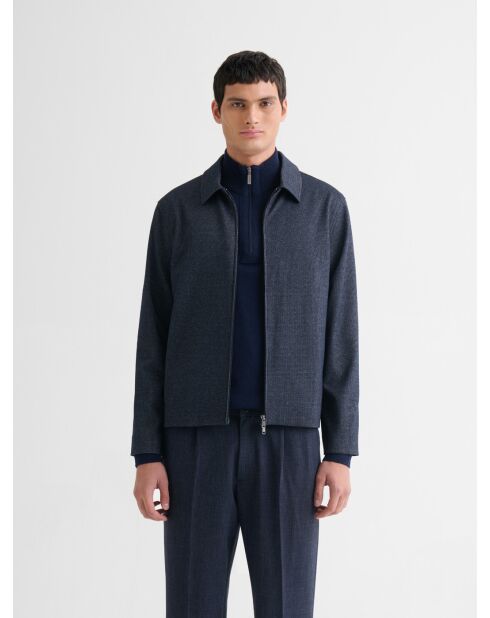 Leichte marineblaue Jerseyjacke mit normalem Reißverschluss