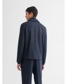 Veste légère regular zippé en jersey bleu marine