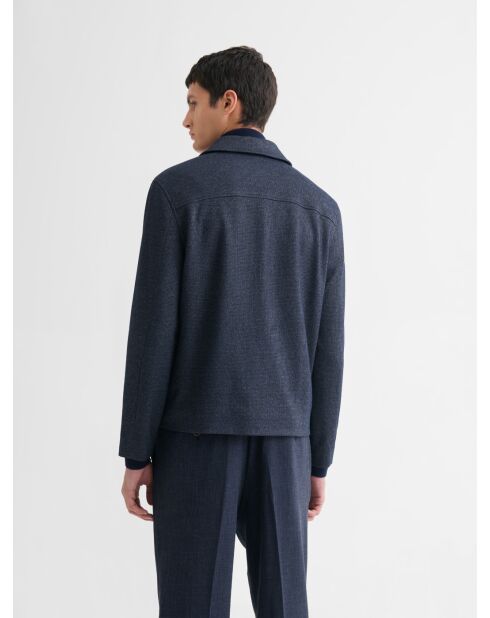 Leichte marineblaue Jerseyjacke mit normalem Reißverschluss