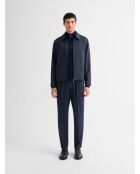 Veste légère regular zippé en jersey bleu marine