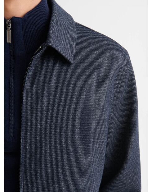 Leichte marineblaue Jerseyjacke mit normalem Reißverschluss